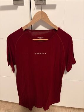 YoungLA Small Burgundy Crewneck Tee